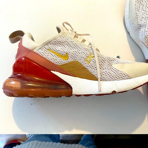 Nike Shoes - Nike Women’s Air Max 270 Sneakers in Beige, Gold & Red